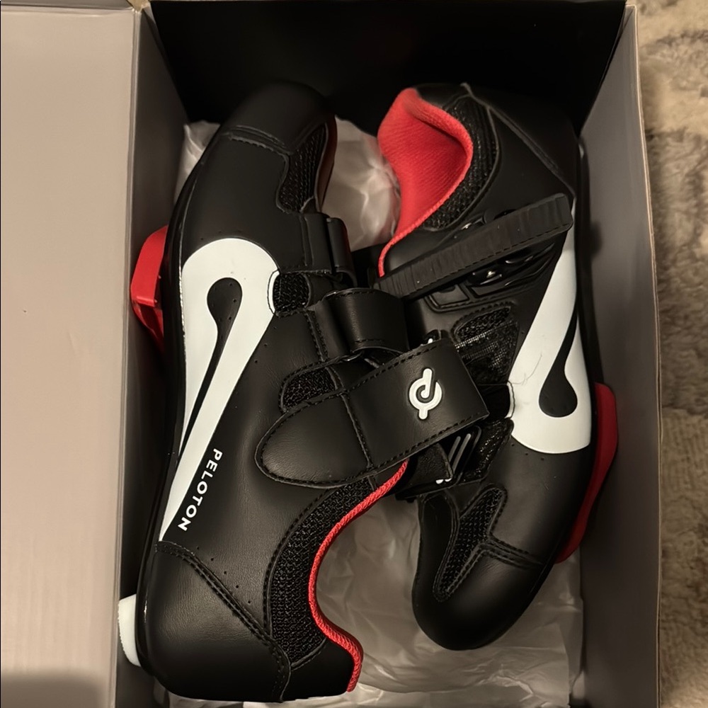 Peloton Black and Red Cycling Shoes